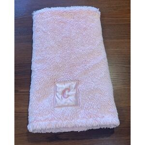 Bean Sprout Pink Plush Baby Blanket Monogram C Personalized Soft Security‎ Lovey